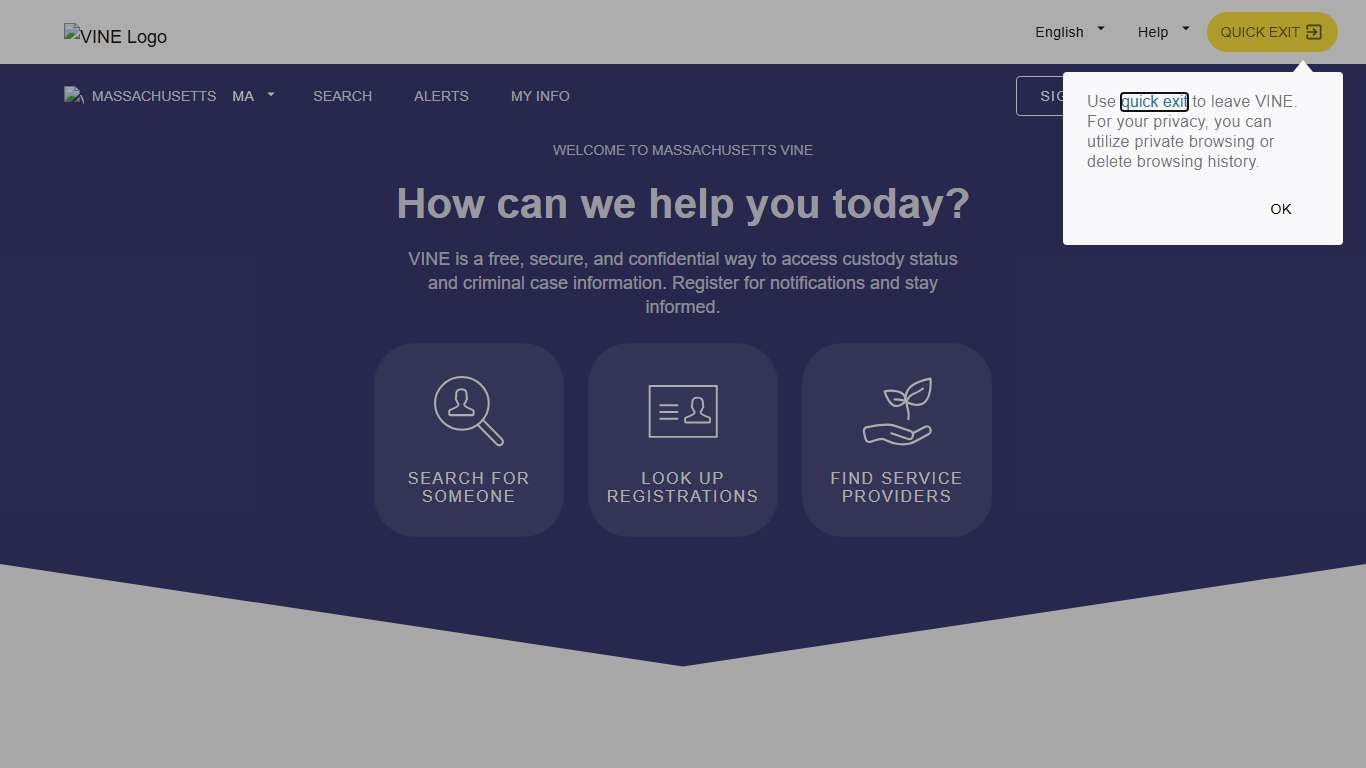 VINELink - Massachusetts